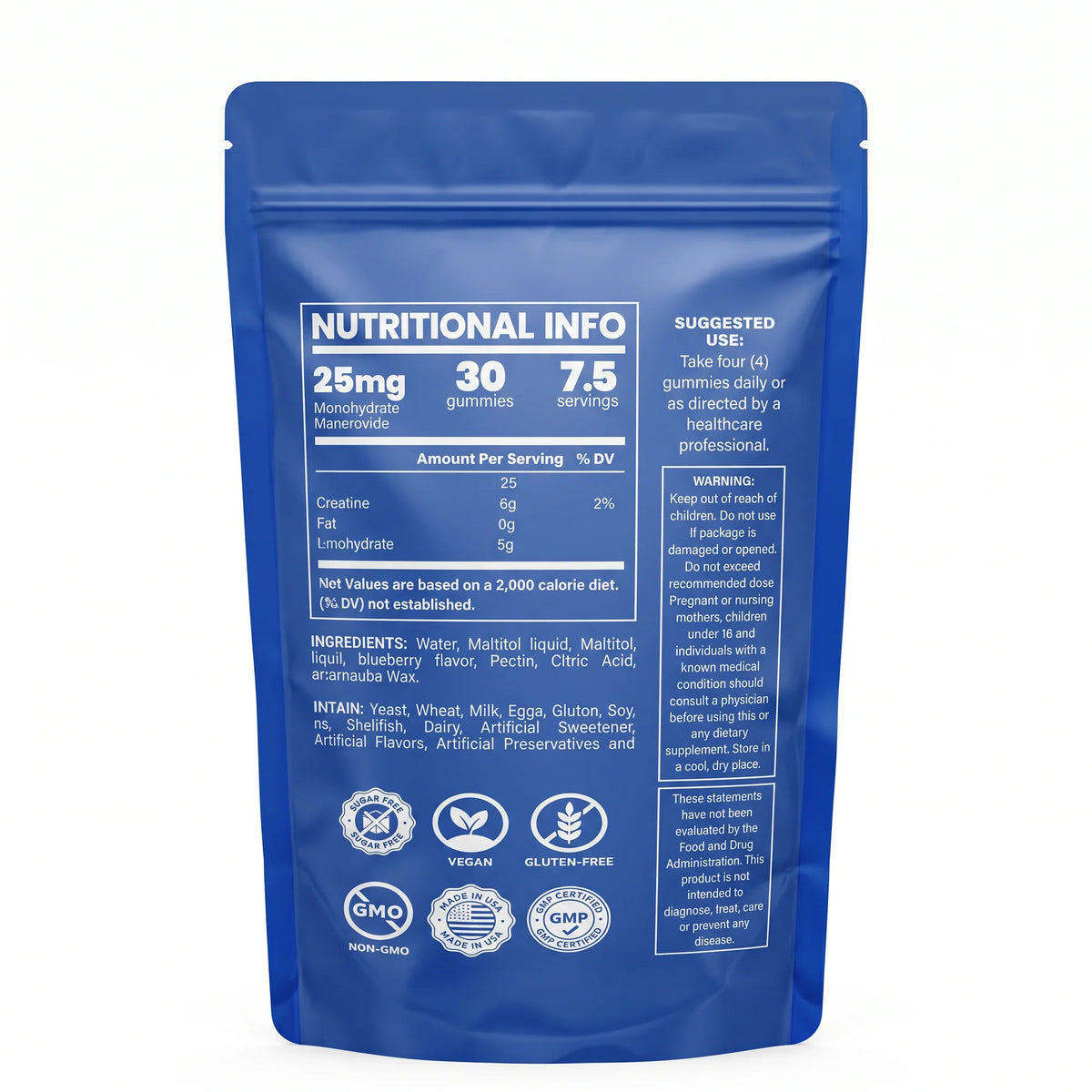 Creatine Monohydrate Gummies reverso
