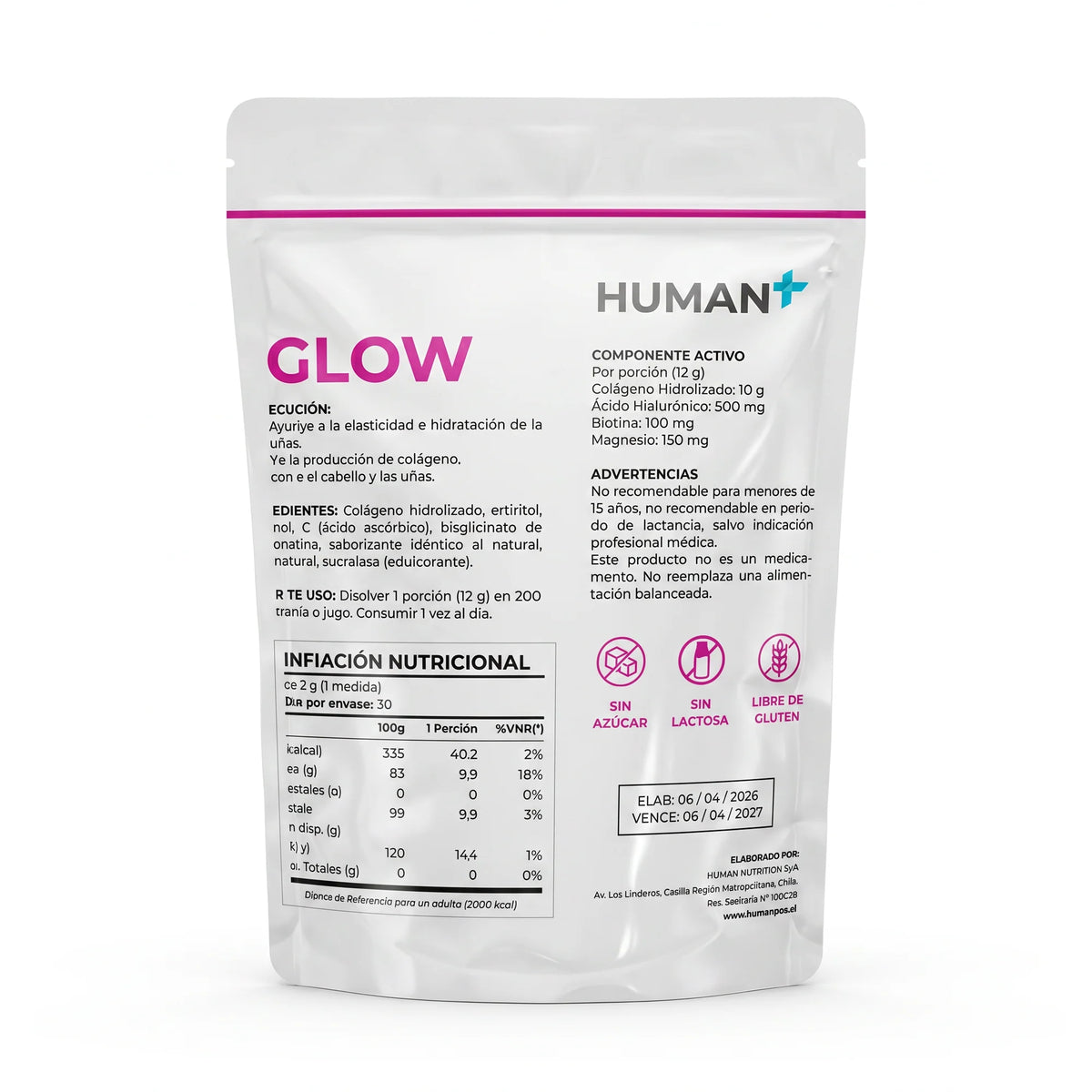 Human+ Glow Colágeno 360 g