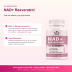 Infografía de beneficios: NAD+ Resveratrol - 60 Cápsulas