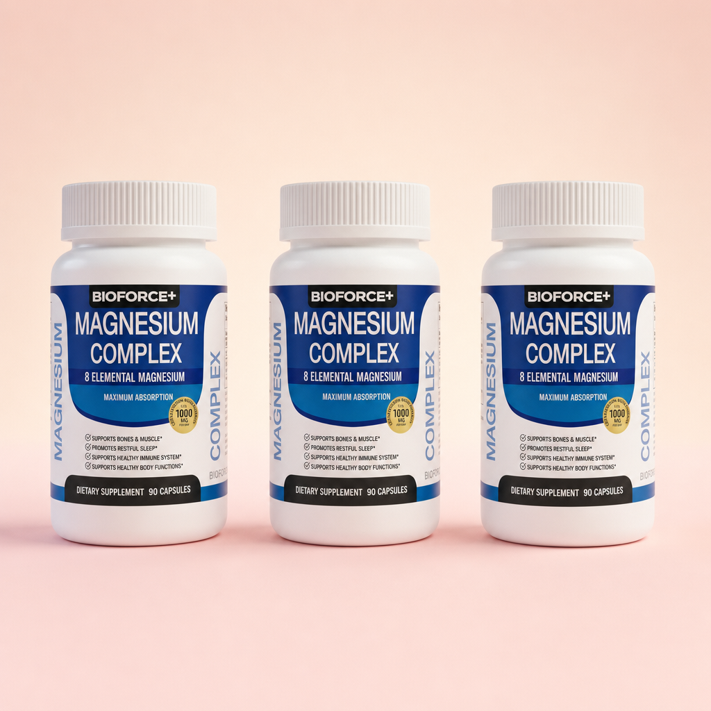 Tres frascos de Magnesium Complex Bioforce+
